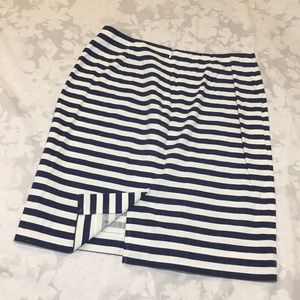 Talbots Blue & White Striped Pencil Skirt